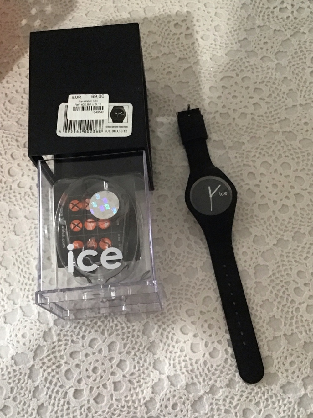 Ice Black Ladies Silicone Watch